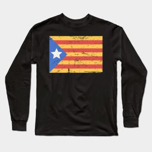 Distressed Catalonia Catalunya Flag Long Sleeve T-Shirt